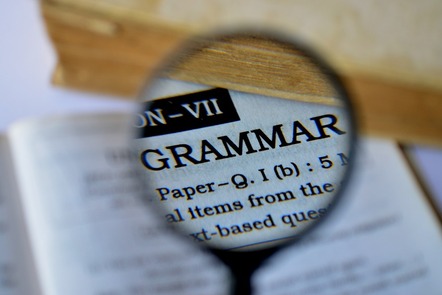 Grammar highlighted in the dictionary