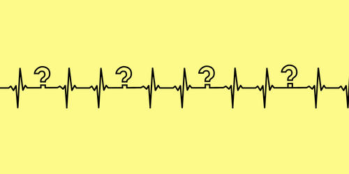 illustration of a pulse with question marks