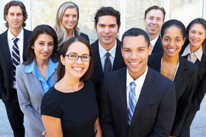 Decorative only - group of business people smiling