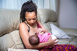 Mum breastfeeding baby 