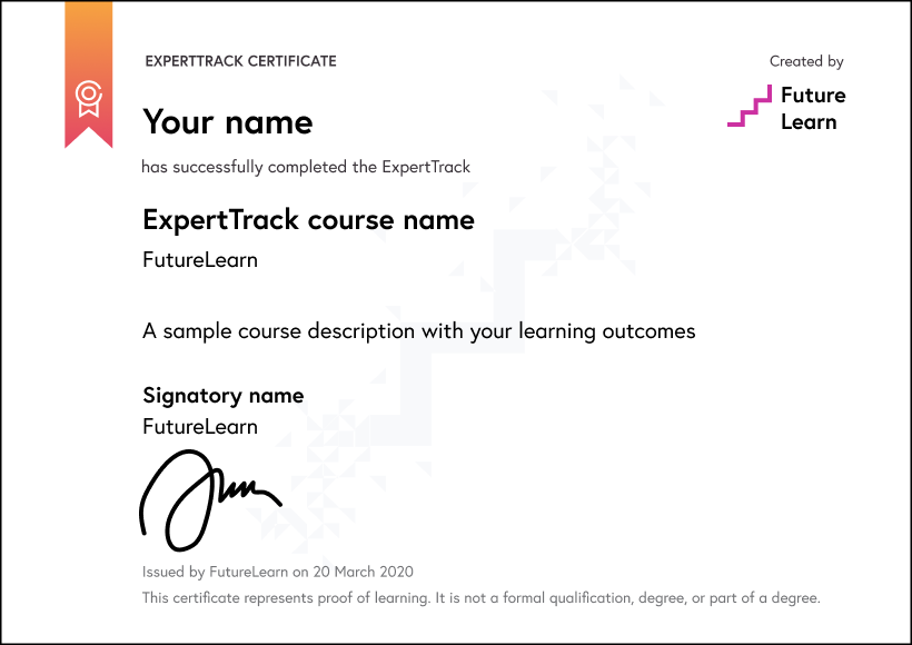 ExpertTracks certificate